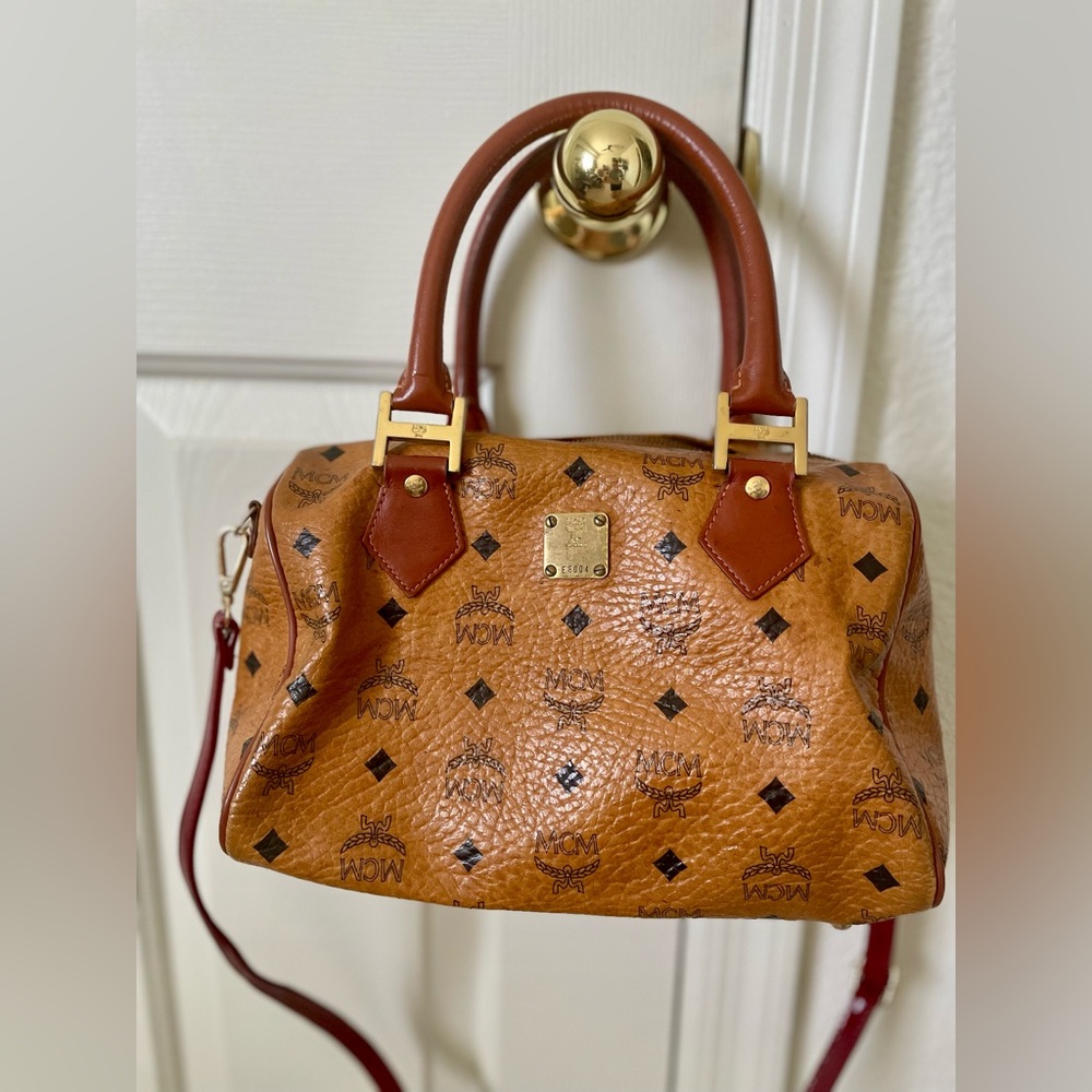 AUTHENTIC MCM Visetos Boston Bag - VINTAGE